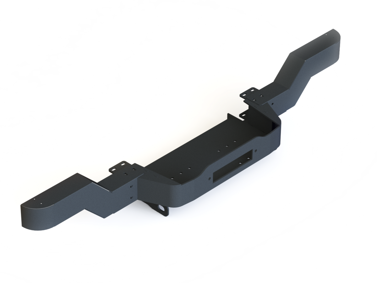 Parechoc Defender aluminium avec treuil modèle ailes surélevées sans motifs