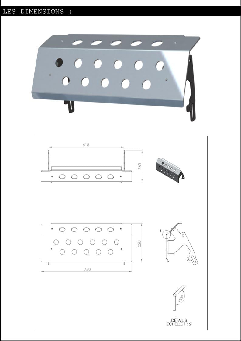 blindage de carter ou skid modele 6 trous