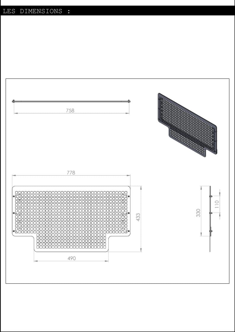 Calandre défenseur motifs carreaux