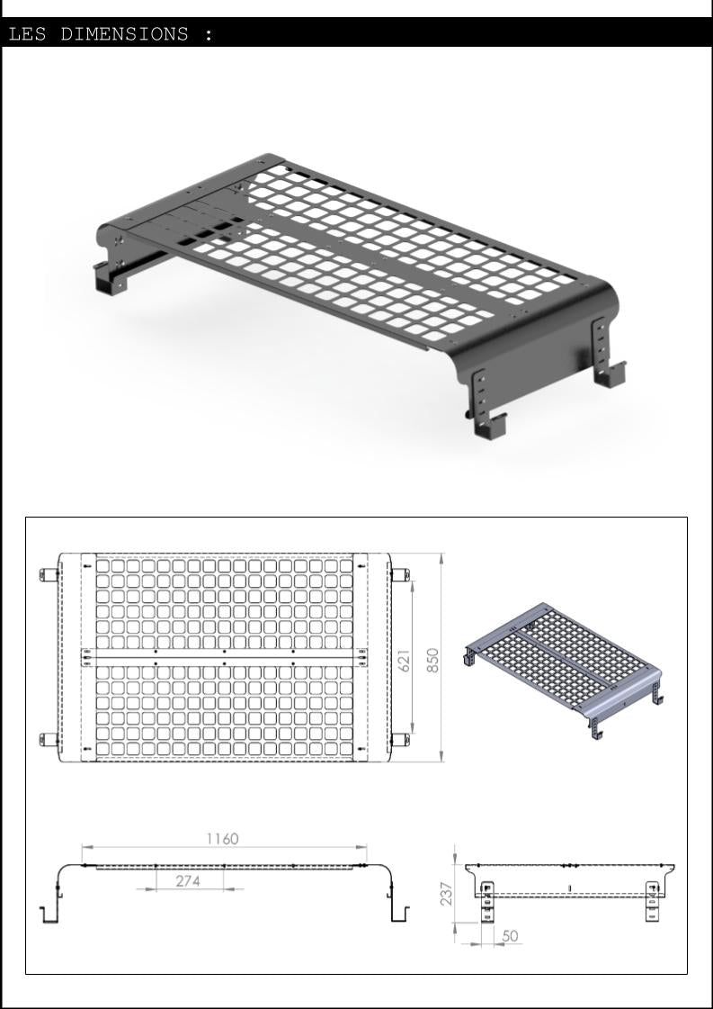 Etagère grand format defender 90 et 110